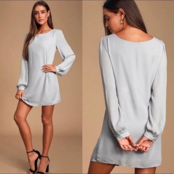 Lulus Dresses & Skirts - Lulu's Gray Crepe Mini Dress